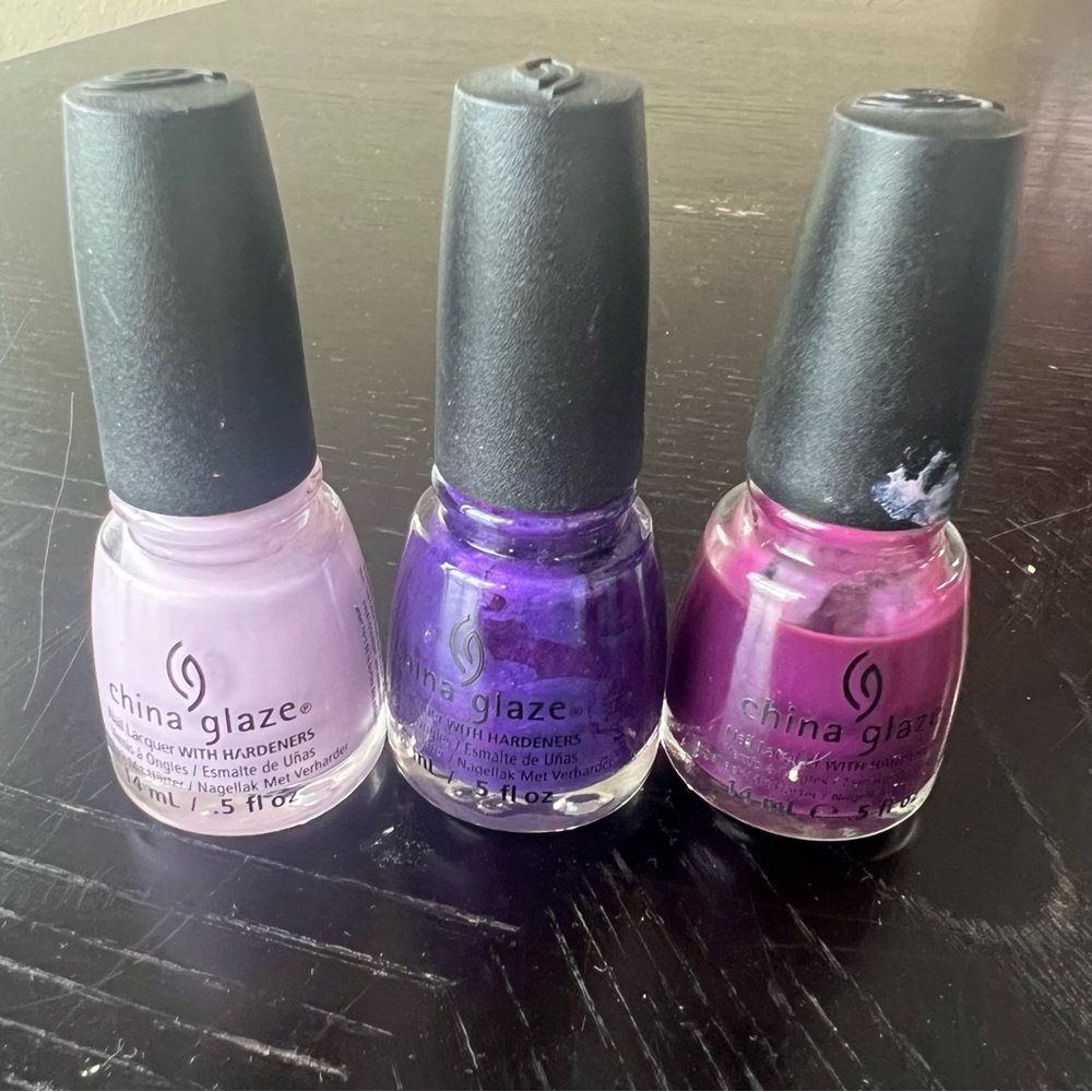 China Glaze Nail Polish Set - Purple Shades mostly full